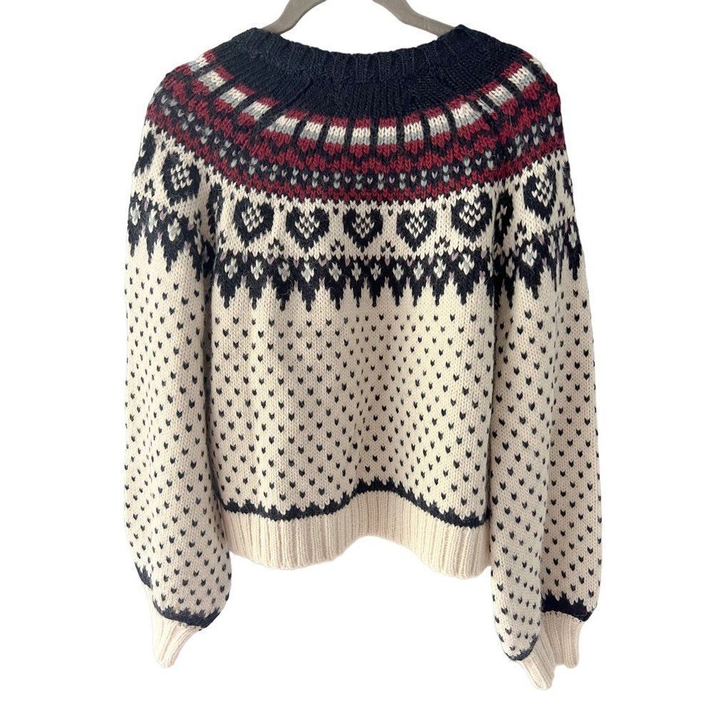 THE GREAT. Cream and Black Patterned Cardigan - Picture 7 of 14